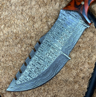 Damascus Steel Custom Handmade Hunting Tracker knife 10"