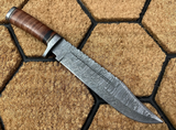 Damascus Steel Custom Handmade Hunting Bowie knife 16 inches