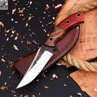 The Outdoorsman's Choice: 10-Inch Hunting Knife with Full Tang 1095 Steel Blade, Rosewood and Red Exotic Wood Handle ZB Knives Store