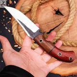 The Outdoorsman's Choice: 10-Inch Hunting Knife with Full Tang 1095 Steel Blade, Rosewood and Red Exotic Wood Handle ZB Knives Store