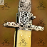 Unlock the power of Damascus steel with this stunning switch blade pocket knife