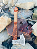 Viking Tomahawk for Sale - Engraved High Carbon Forged Steel Blade, Natural  Wood Handle with rope Wrap, Leather Sheath ZB Knives Store