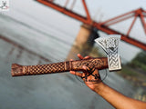 Best Hatchet - Engraved High Carbon Forged Steel Head & Wood Engraved Handle - ZB Knives Store