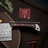 Damascus Serbian Cleaver Knife for Indoor/Outdoor BBQ Cooking Kitchen Chef Chopper Knife