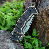 EDC Tracker Folding Pocket Knife - Handmade Damascus Steel - ZB Knives Store