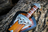 Damascus Viking Sword of Kings – 'Northman' Hand - Forged Norse Battle Blade w/ wooden Scabbard - ZB Knives Store