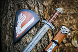 Damascus Viking Sword of Kings – 'Northman' Hand - Forged Norse Battle Blade w/ wooden Scabbard - ZB Knives Store