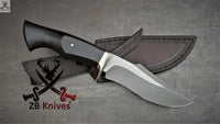 11.5" Inches HAND FORGED Fixed 1095 High carbon Steel Hunting Knife + leather sheath ZB Knives Store