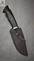 11.5" Inches HAND FORGED Fixed 1095 High carbon Steel Hunting Knife + leather sheath ZB Knives Store