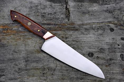 14" Inches HAND FORGED Full Tang D2 Steel Chef knife+ Leather Sheath