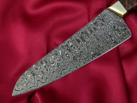 13" Inches HAND FORGED Full Tang Damascus Steel Chef knife+ Leather sheath