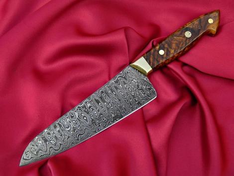 13" Inches HAND FORGED Full Tang Damascus Steel Chef knife+ Leather sheath