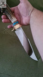 12.5" Inches HAND FORGED Fixed Blade D2 Steel Hunter Bowie Knife + leather sheath ZB Knives Store