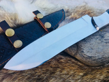 13" Inches HAND FORGED Full Tang D2 Steel Chef knife+ Leather sheath