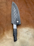 14" inches HAND FORGED Full Tang Damascus Steel Chef Knife + leather sheath ZB Knives Store