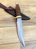 12" Inches HAND FORGED Full Tang D2 Steel Hunting Knife+ Leather sheath