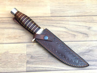 12" Inches HAND FORGED Full Tang D2 Steel Hunting Knife+ Leather sheath