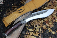 18" Inches HAND FORGED Full Tang 1095 High Carbon steel Kukri Knife + leather sheath ZB Knives Store