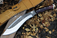 18" Inches HAND FORGED Full Tang 1095 High Carbon steel Kukri Knife + leather sheath ZB Knives Store