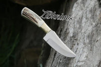 8" Inches HAND FORGED Full Tang D2 Steel Skinning Knife + leather sheath