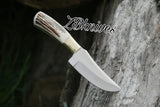 8" Inches HAND FORGED Full Tang D2 Steel Skinning Knife + leather sheath