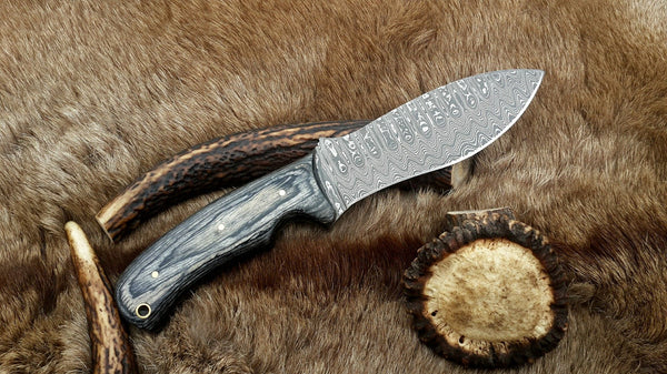 Damascus steel hunting knife - ZB Knives Store