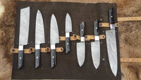 CUSTOM HAND MADE DAMASCUS STEEL BLADE KITCHEN KNIVES SET - ZB Knives Store