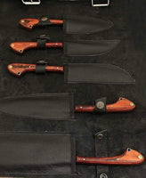 Full Tang Custom Handmade Damascus Steel Kitchen knives Set - ZB Knives Store