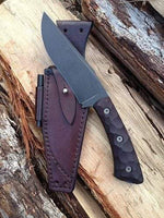 8.5"inches HAND FORGED Full Tang 1095 High Carbon Steel Hunting Skinning knife + Leather Sheath