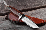 7.75" inches HAND FORGED Full Tang D2 Steel Skinning Knife + leather sheath ZB Knives Store