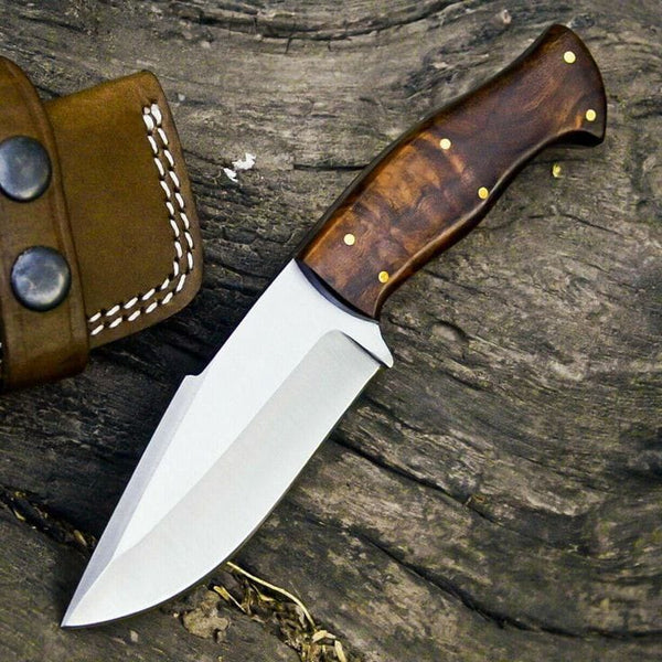 8.5" Inches HAND FORGED Full Tang J2 Steel Hunting Knife+ Leather sheath