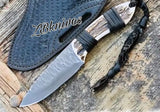 8.5" Inches HAND FORGED Full Tang 1095 High Carbon Steel Hunting Skinning Knife + leather sheath ZB Knives Store