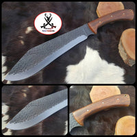 16" Inches HAND FORGED Full Tang 1095 High Carbon Steel Kukri knife + Leather Sheath