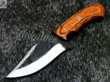 8" Inches HAND FORGED Full Tang 1095 High Carbon Steel Skinning Knife + leather sheath ZB Knives Store