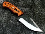 8" Inches HAND FORGED Full Tang 1095 High Carbon Steel Skinning Knife + leather sheath ZB Knives Store