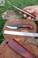 8" Inches HAND FORGED Full Tang 1095 High Carbon Steel Skinning Knife + leather sheath ZB Knives Store