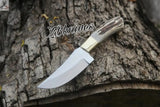 8" Inches HAND FORGED Full Tang D2 Steel Skinning Knife + leather sheath ZB Knives Store