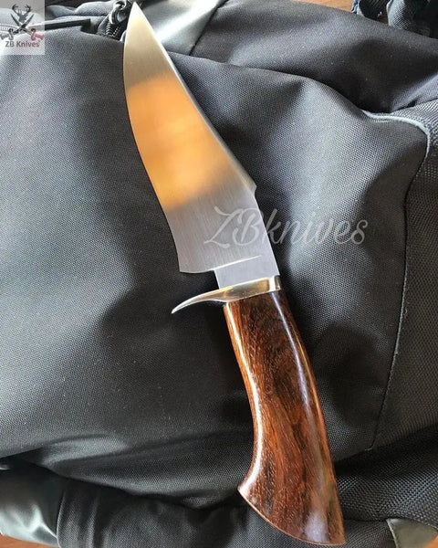 9" Inches HAND FORGED Fixed Blade D2 Steel Hunting Knife+ Leather sheath ZB Knives Store