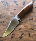 9" Inches HAND FORGED Fixed Blade D2 Steel Hunting Knife+ Leather sheath ZB Knives Store