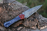 9" Inches HAND FORGED Full Tang Damascus Steel Dagger Knife+ Leather Sheath ZB Knives Store