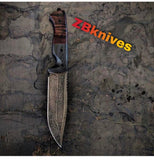 10.5"inches HAND FORGED Full Tang 1095 High Carbon Steel Hunting knife + Leather Sheath